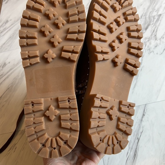 Steve Madden Rainier cognac suede leather platform lace up combat boots 10 - Picture 10 of 10